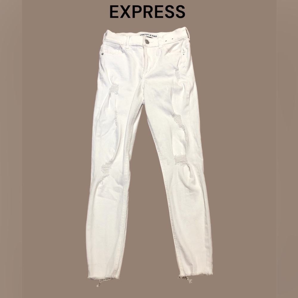 EXPRESS distressed high rise jeggings
